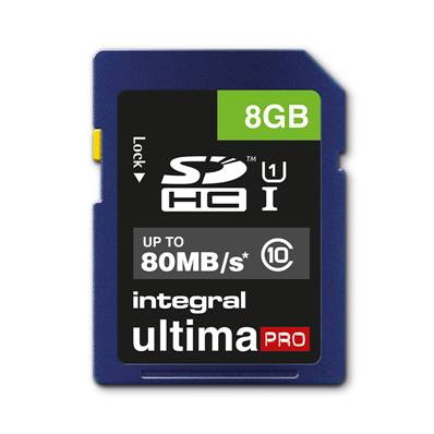 INTEGRAL Carte Mémoire SDHC:XC 8GB 2.0 – Classe 10